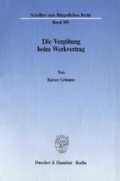 book Die Vergütung beim Werkvertrag