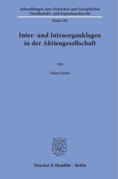 book Inter- und Intraorganklagen in der Aktiengesellschaft