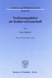 book Verfassungslehre als Kulturwissenschaft