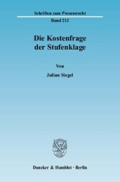 book Die Kostenfrage der Stufenklage