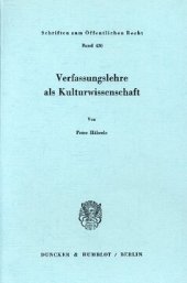 book Verfassungslehre als Kulturwissenschaft