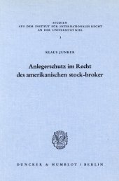 book Anlegerschutz im Recht des amerikanischen stock-broker