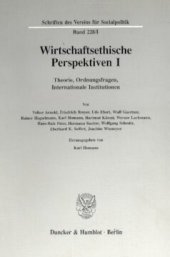 book Wirtschaftsethische Perspektiven I: Theorie, Ordnungsfragen, Internationale Institutionen