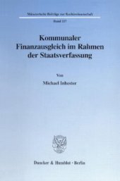 book Kommunaler Finanzausgleich im Rahmen der Staatsverfassung