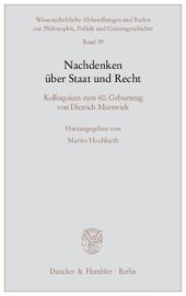 book Nachdenken über Staat und Recht: Kolloquium zum 60. Geburtstag von Dietrich Murswiek