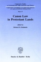 book Canon Law in Protestant Lands