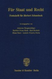 book Für Staat und Recht: Festschrift für Herbert Schambeck