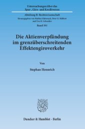 book Die Aktienverpfändung im grenzüberschreitenden Effektengiroverkehr