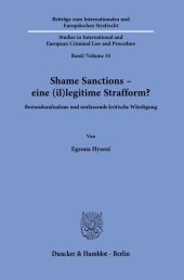 book Shame Sanctions – eine (il)legitime Strafform?: Bestandsaufnahme und umfassende kritische Würdigung