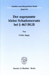 book Der sogenannte kleine Schadensersatz bei § 463 BGB