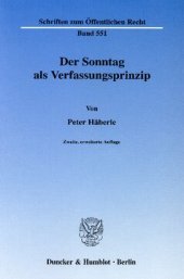 book Der Sonntag als Verfassungsprinzip