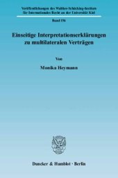 book Einseitige Interpretationserklärungen zu multilateralen Verträgen