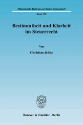 book Bestimmtheit und Klarheit im Steuerrecht