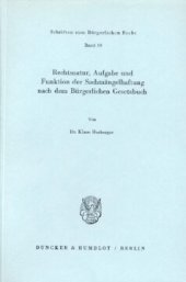 book Rechtsnatur, Aufgabe und Funktion der Sachmängelhaftung nach dem Bürgerlichen Gesetzbuch