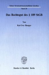 book Das Rechtsgut des § 189 StGB