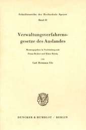 book Verwaltungsverfahrensgesetze des Auslandes