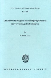 book Die Rechtsstellung des notwendig Beigeladenen im Verwaltungsstreitverfahren