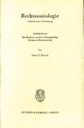 book Rechtssoziologie: Aufriß einer Vorlesung. (Sonderdruck aus: Das Recht im sozialen Ordnungsgefüge)