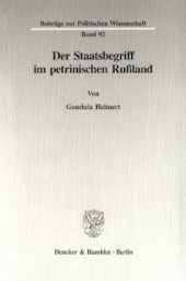 book Der Staatsbegriff im petrinischen Rußland