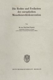 book Die Rechte und Freiheiten der europäischen Menschenrechtskonvention