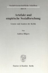 book Artefakt und empirische Sozialforschung: Genese und Analyse der Kritik