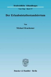 book Der Erlaubnistatbestandsirrtum