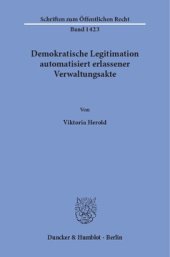 book Demokratische Legitimation automatisiert erlassener Verwaltungsakte