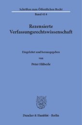 book Rezensierte Verfassungsrechtswissenschaft