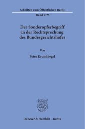 book Der Sonderopferbegriff in der Rechtsprechung des Bundesgerichtshofes