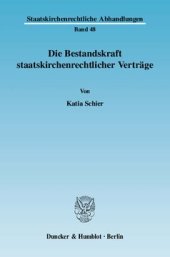 book Die Bestandskraft staatskirchenrechtlicher Verträge