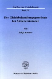 book Der Gleichbehandlungsgrundsatz bei Aktienemissionen