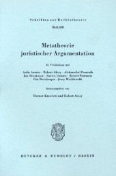 book Metatheorie juristischer Argumentation