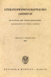 book Literaturwissenschaftliches Jahrbuch: 6. Band (1965)