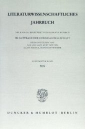 book Literaturwissenschaftliches Jahrbuch: 50. Band (2009)