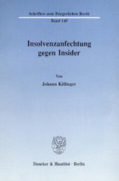 book Insolvenzanfechtung gegen Insider