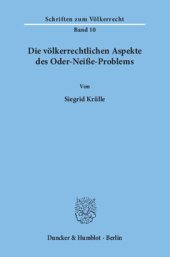 book Die völkerrechtlichen Aspekte des Oder-Neiße-Problems