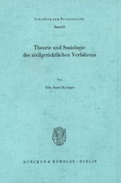 book Theorie und Soziologie des zivilgerichtlichen Verfahrens