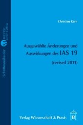 book Ausgewählte Änderungen und Auswirkungen des IAS 19: (revised 2011)