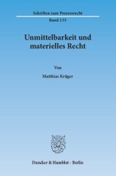 book Unmittelbarkeit und materielles Recht