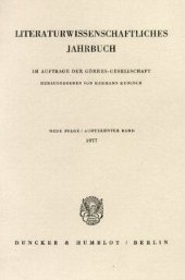 book Literaturwissenschaftliches Jahrbuch: 18. Band (1977)