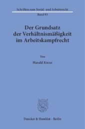 book Der Grundsatz der Verhältnismäßigkeit im Arbeitskampfrecht