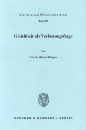 book Gleichheit als Verfassungsfrage