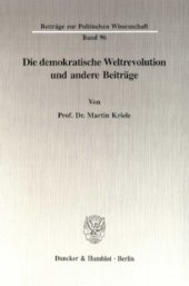 book Die demokratische Weltrevolution und andere Beiträge