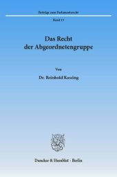 book Das Recht der Abgeordnetengruppe