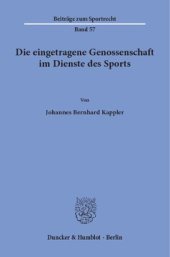 book Die eingetragene Genossenschaft im Dienste des Sports