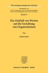 book Der Einfluß von Werten auf die Gestaltung von Organisationen