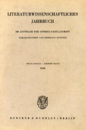 book Literaturwissenschaftliches Jahrbuch: 1. Band (1960)