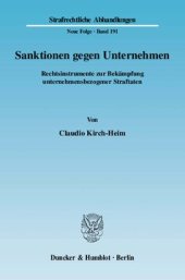 book Sanktionen gegen Unternehmen: Rechtsinstrumente zur Bekämpfung unternehmensbezogener Straftaten