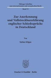 book Zur Anerkennung und Vollstreckbarerklärung englischer Schiedssprüche in Deutschland