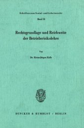 book Rechtsgrundlage und Reichweite der Betriebsrisikolehre